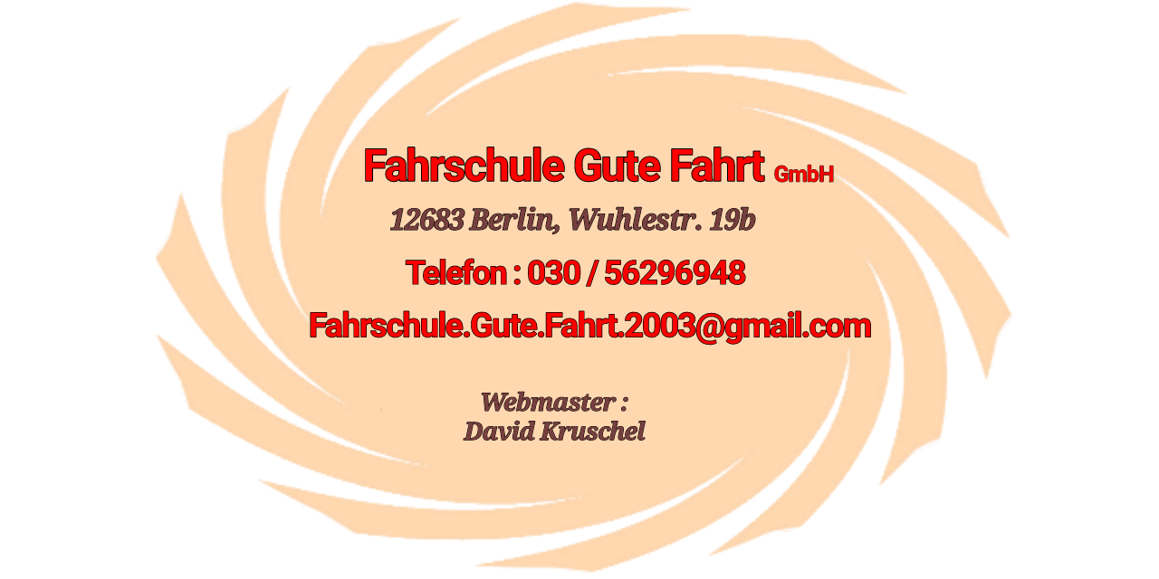 Impressum der Fahrschule Gut Fahrt GmbH